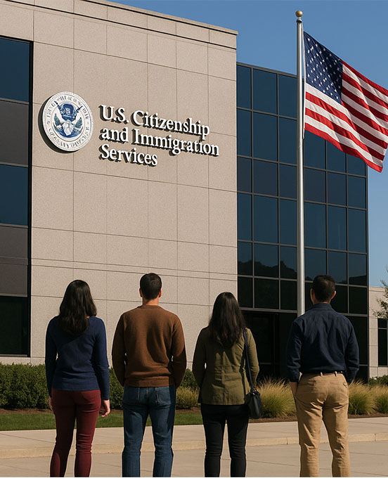 people by uscis buidling
