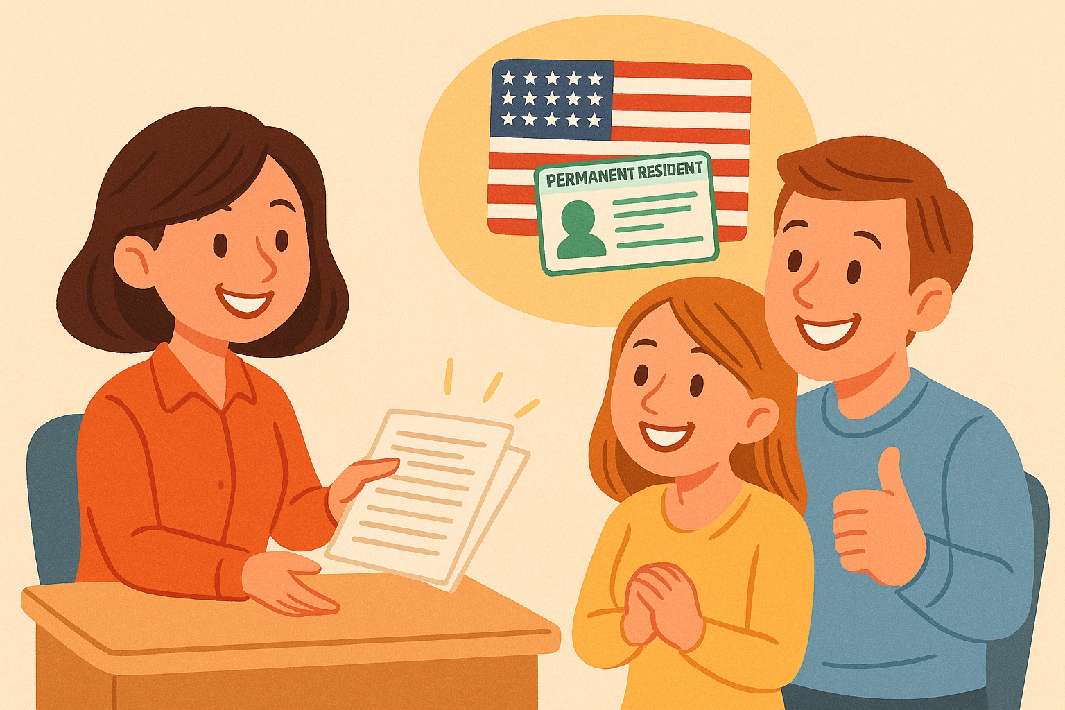 Oficial da USCIS fazendo perguntas ao casal