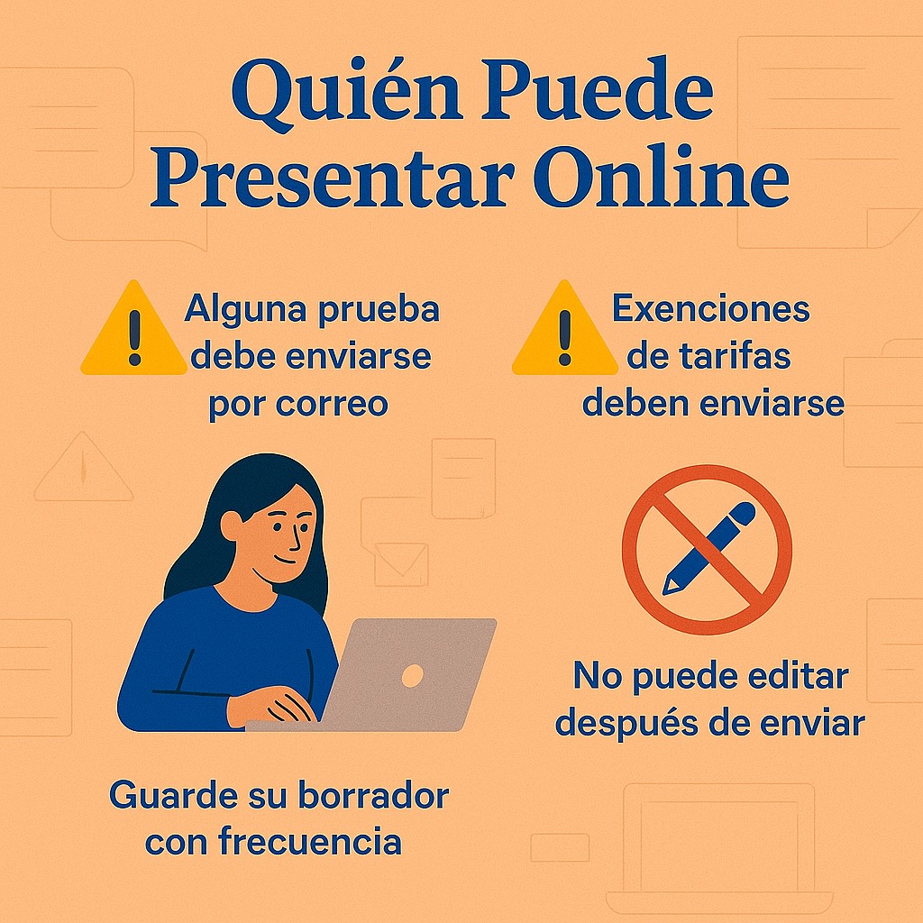 Recordatorios importantes antes de enviar formularios de USCIS en línea